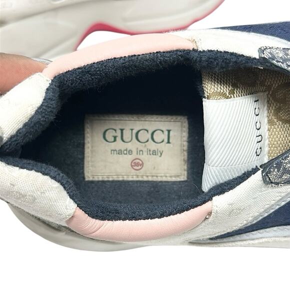 Gucci Rhyton GG Canvas Multi Monogram Low Top Sneakers Runners Size 38.5 - Picture 10 of 14